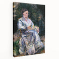Side view of a large stretched canvas featuring Camille Pissarro's impressionist artwork, ideal for kitchen wall art.