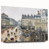 Large abstract wall art by Camille Pissarro in muted earth tones on acrylic glass, ideal for bedroom or dining room decor.