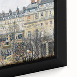 Extra large framed canvas featuring a close-up of a textured, colorful artwork by Camille Pissarro.