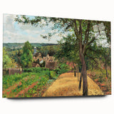 Acrylic print of Camille Pissarro’s impressionist artwork with muted earth tones, ideal for bedroom or dining room art.