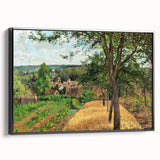 Black and white vintage poster art of a landscape painting on framed canvas, ideal for bedroom wall decor.