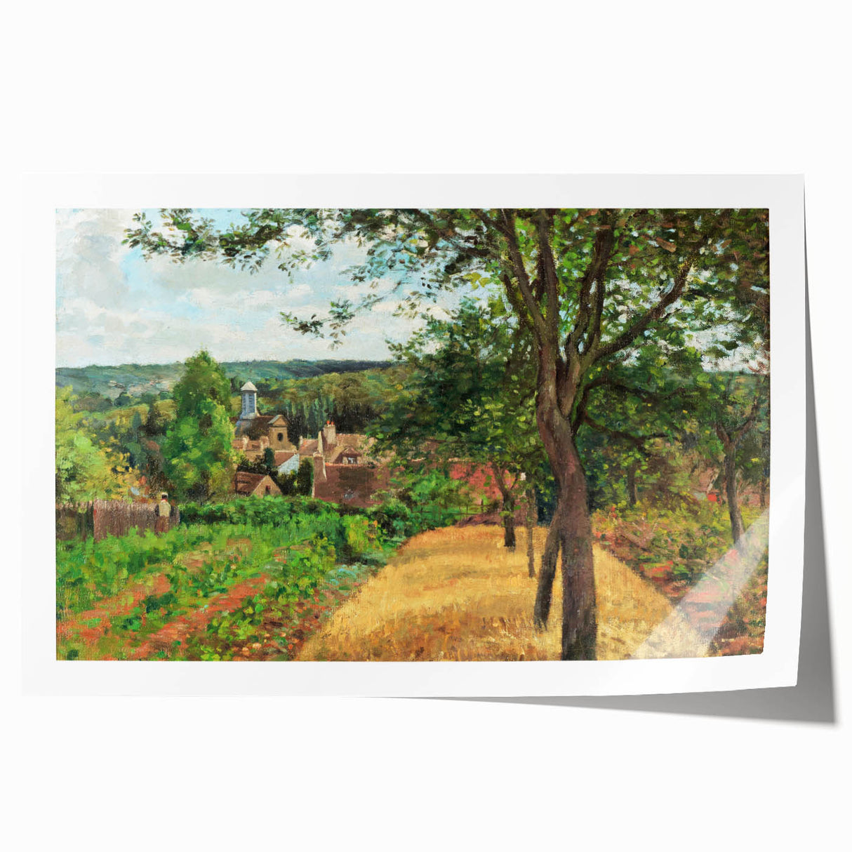 Rolled print of Camille Pissarro's impressionist floral art in subdued colors, ideal for art wall dining room.