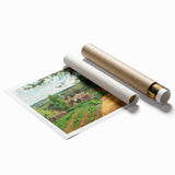 Rolled print of Camille Pissarro's floral painting in pastel shades, ideal for classy bathroom wall art.
