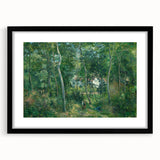 Extra large wall art featuring a colorful, textured abstract print of Camille Pissarro's design on a black framed canvas.