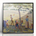 Large abstract wall art featuring Camille Pissarro-inspired design in muted earth tones, framed acrylic.