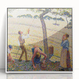 Acrylic print of Camille Pissarro's impressionist artwork in white frame, ideal for modern nursery wall decor.