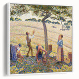 Vintage poster art featuring a Camille Pissarro design on a framed canvas, ideal for living room decor.