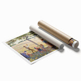 Extra large rolled print of a Camille Pissarro-inspired floral scene in soft pastel colors.