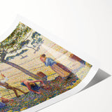 Extra large wall art featuring Camille Pissarro's line art flowers in subtle earth tones on a rolled print.