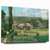 Acrylic print of Camille Pissarro's impressionist painting, featuring soft earth tones.