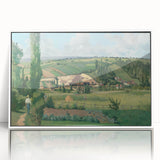 Acrylic print of a Camille Pissarro painting in art deco style, featuring soft pastel colors, ideal for nursery wall art.
