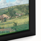 Extra large framed canvas featuring a close-up of a textured, colorful artwork by Camille Pissarro.