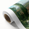 Art Deco poster featuring a Camille Pissarro-inspired landscape on rolled canvas, ideal for nursery wall art.