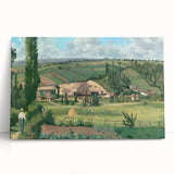 Black and white impressionist-style painting by Camille Pissarro on stretched canvas, ideal for kitchen wall art.