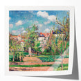 Extra large wall art print of a Camille Pissarro floral scene, vibrant with green and yellow tones.