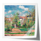 Extra large wall art print of a Camille Pissarro floral scene, vibrant with green and yellow tones.