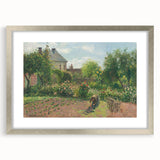 Textured abstract art print of a rural landscape in soft earth tones on a framed canvas, suitable for bedroom decor.