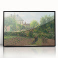 Large abstract wall art by Camille Pissarro in mid-century modernist style, featuring muted earth tones on framed acrylic.