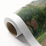 Art deco poster of a vibrant cityscape on rolled canvas, ideal for nursery wall art or dining room decor.