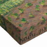 Black and white landscape art painting on stretched canvas, featuring a detailed tree scene, ideal for bedroom wall decor.