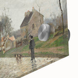 Mid-century modernist large abstract art print of vibrant colors on acrylic glass, ideal for dining room decor.