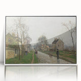 Camille Pissarro-inspired modern art wall decor in a white acrylic frame, featuring pastel shades ideal for nursery ambiance.