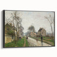 Black and white landscape art painting featuring a vintage poster style on framed canvas, ideal for bedroom decor.