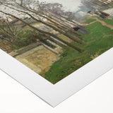 Art Deco poster featuring a vibrant cityscape on rolled canvas, ideal for dining room wall art.