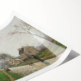 Extra large wall art featuring line art flowers in soft pastel shades on a rolled canvas.