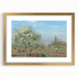 Extra large abstract art print of a textured scene, featuring muted earth tones on a gold-framed canvas.