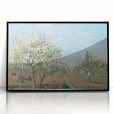 Large abstract wall art by Camille Pissarro, featuring mid-century modernist design in muted earth tones.