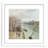 Abstract art print of vibrant green and yellow shades, framed in white, ideal for dining room decor.