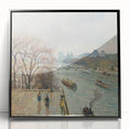 Large abstract wall art print by Camille Pissarro in black frame.