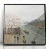 Large abstract wall art print by Camille Pissarro in black frame.