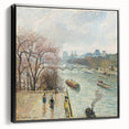 Black and white landscape art painting on framed canvas, depicting a vintage scene, ideal for bedroom wall decor.