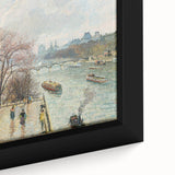 Extra large framed canvas featuring a close-up of a Camille Pissarro inspired black wall art with colorful.