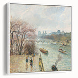 Framed canvas of Camille Pissarro's vintage poster art in vibrant colors, ideal for living room decor.
