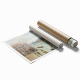 Extra large rolled print of Camille Pissarro's floral art in pastel shades.