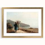 Extra large textured abstract art print of a Camille Pissarro design, featuring muted earth tones, framed in gold.