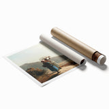 Extra large rolled print of a Camille Pissarro floral painting in soft pastel shades, ideal for classy bathroom wall art.