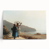 Black and white print of Camille Pissarro's painting on stretched canvas, ideal for kitchen wall art or bedroom ambiance.