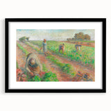 Extra large abstract art print featuring textured, colorful brush strokes on a black framed canvas.