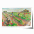 Rolled print of Camille Pissarro's impressionist floral scene in soft green and yellow, ideal for art wall dining room.