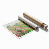 Extra large rolled print of Camille Pissarro's floral art in muted earth tones.