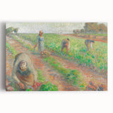 Black and white impressionist painting of a rural landscape on stretched canvas, ideal for kitchen wall art.