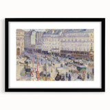 Extra large abstract art print featuring colorful, textured brushstrokes on a black framed canvas.