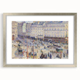 Textured art print of an abstract landscape in muted earth tones on a framed canvas, ideal for bedroom art.