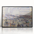 Large abstract wall art by Camille Pissarro in mid-century modernist style, featuring muted earth tones.