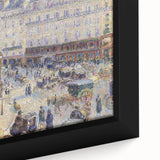 Extra large black framed canvas featuring a textured, colorful impressionist-style painting, ideal for living room decor.