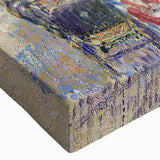 Large art of a black and white landscape painting on stretched canvas, depicting a serene rural scene.